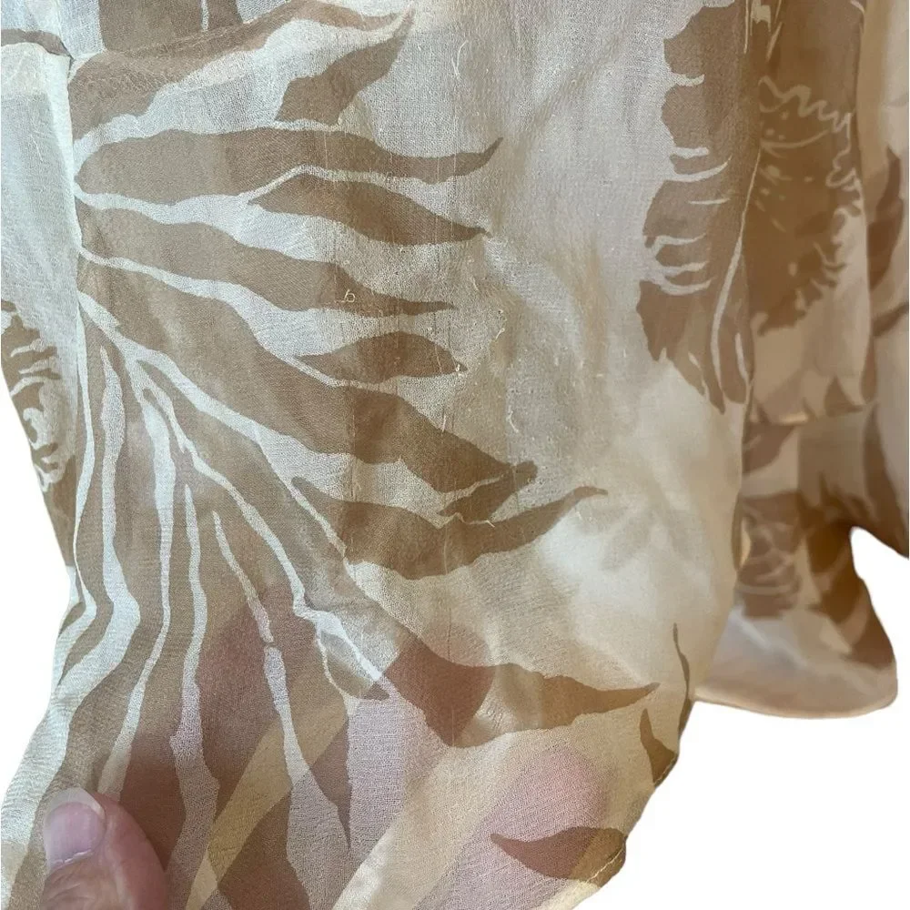 Dana Buchman Silk Maxi Skirt Tiered Layered Ruffled Tropical Print Size 2